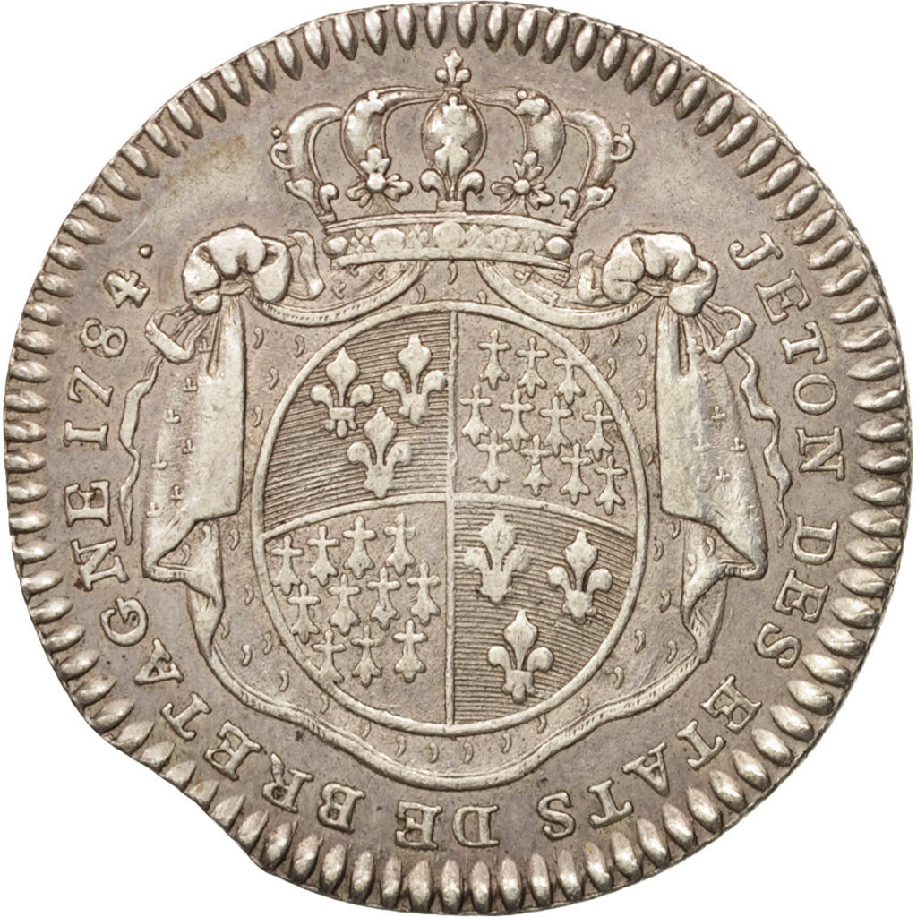 Francia, Token, Royal, États de Bretagne, Rennes, Louis XVI, 1784, BB+