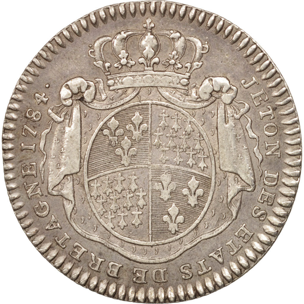 Francia, Token, Royal, États de Bretagne, Rennes, Louis XVI, 1784, BB+