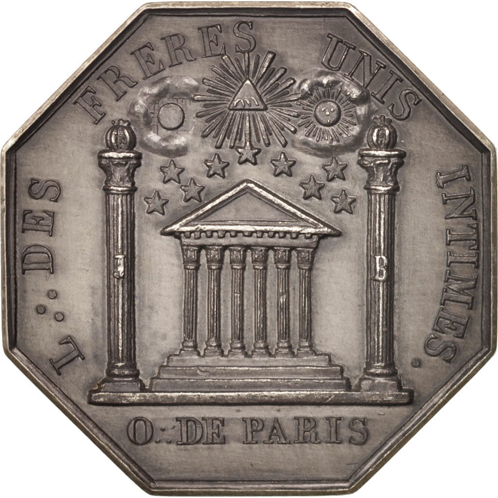 France, Token, Masonic, Loge des frères unis intimes, Orient de Paris, 1775