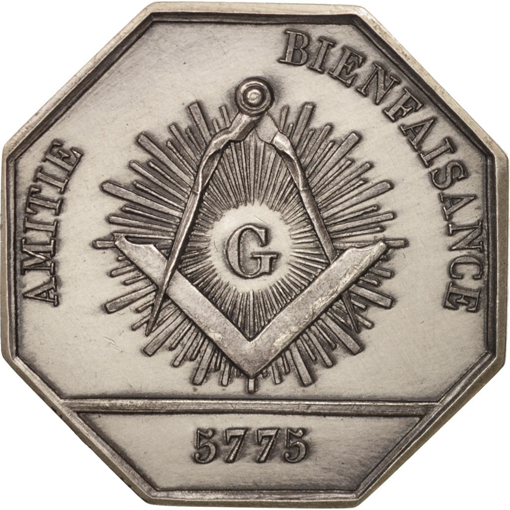 France, Token, Masonic, Loge des frères unis intimes, Orient de Paris, 1775