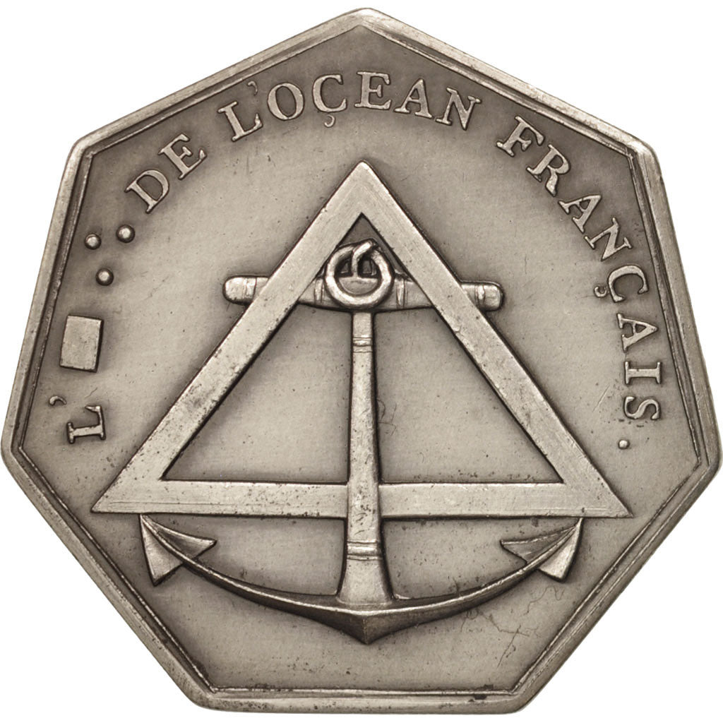 Francia, Token, Masonic, Orient de France, Loge de l'Océan Français, Tiolier