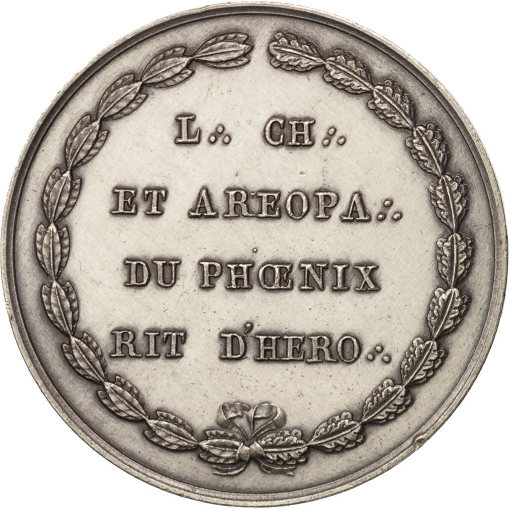 France, Token, Masonic, Orient de Paris, Loge du Phoenix, 1804, MS(63), Silver