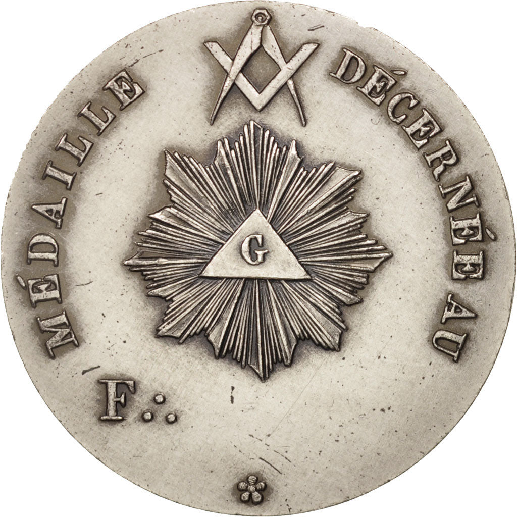 France, Token, Masonic, Loge Ecossaise de Jacques de Molay, MS(63), Silver