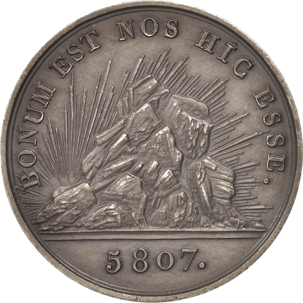 Francja, Token, Masoneria, Commandeurs du Mont Thabor, 1807, MS(65-70), Srebro