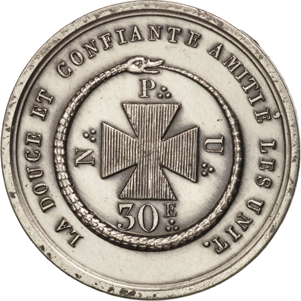 France, Jeton, Masonic, Loge des septs écossais réunis, FDC, Argent