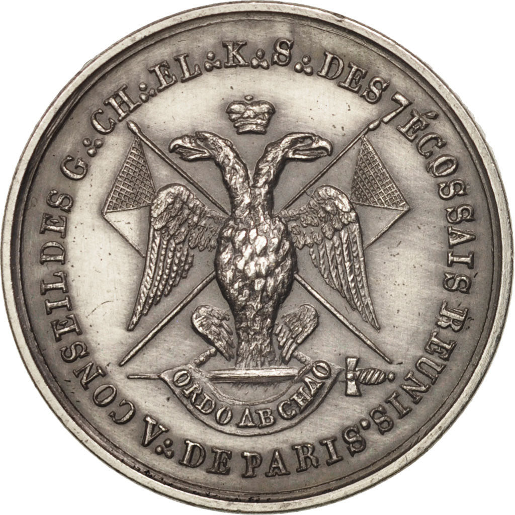 France, Jeton, Masonic, Loge des septs écossais réunis, FDC, Argent
