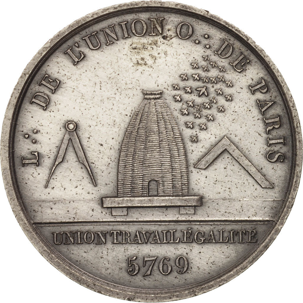 France, Jeton, Masonic, Orient de Paris, Loge de l'Union, 1823, SUP, Argent