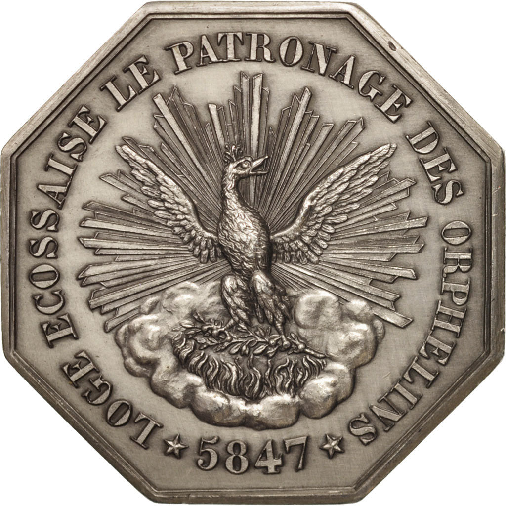 France, Token, Masonic, Loge Ecossaise le Patronnage des Orphelins, 1847