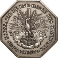 France, Token, Masonic, Loge Ecossaise le Patronnage des Orphelins, 1847