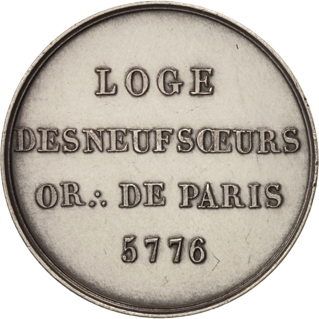 Frankreich, Token, Masonic, Orient de Paris, Loge des Neuf Soeurs, 1776, VZ+