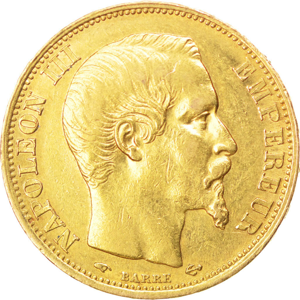 FRANCE, Napoléon III, 20 Francs, 1859, Paris, KM #781.1, AU(50-53), Gold, Gadour