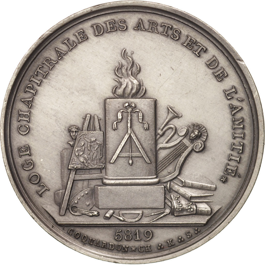 France, Jeton, Masonic, Loge chapitrale des arts et de l'amitié, 1819, FDC