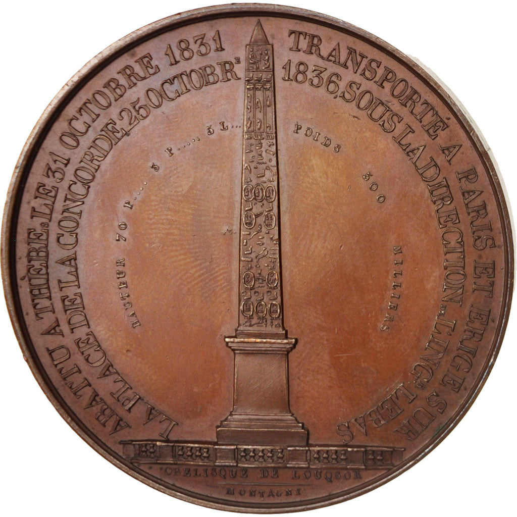 Frankrijk, Medal, Obélisque de Louqsor, Louis Philippe I, Arts & Culture, 1836
