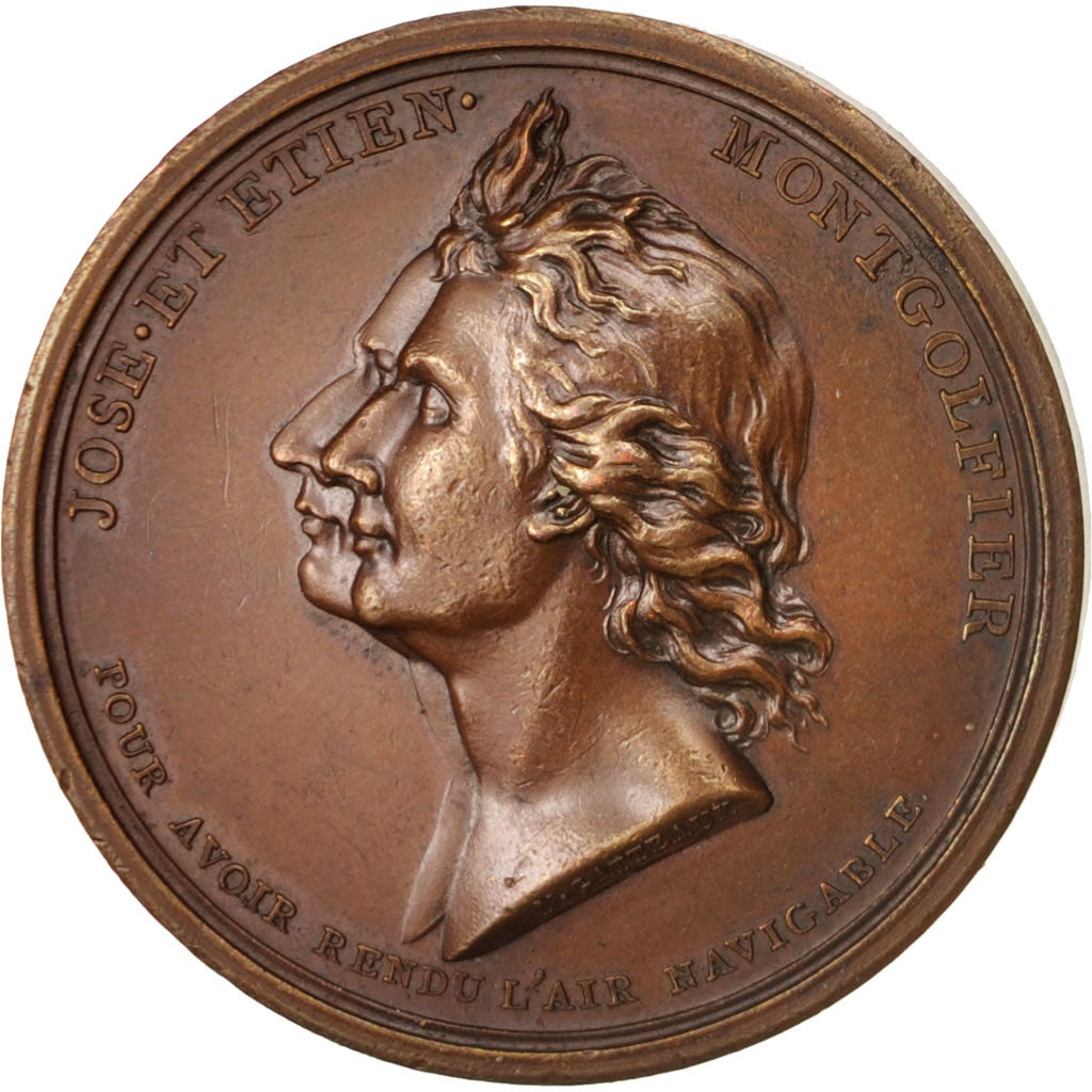 France, Medal, Frères Montgolfiers, Premier vol en montgolfière, Sciences &