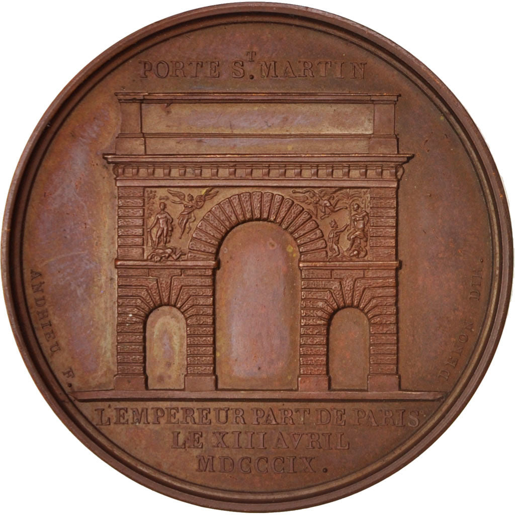 France, Medal, Napoléon Ier, Entrée à Vienne, History, 1809, Andrieu, SUP