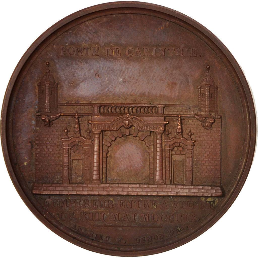 France, Medal, Napoléon Ier, Entrée à Vienne, History, 1809, Andrieu, SUP