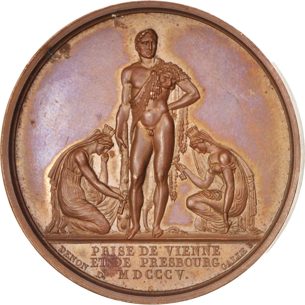 France, Medal, Napoléon Ier, Prise de Vienne, History, 1805, Andrieu, SUP