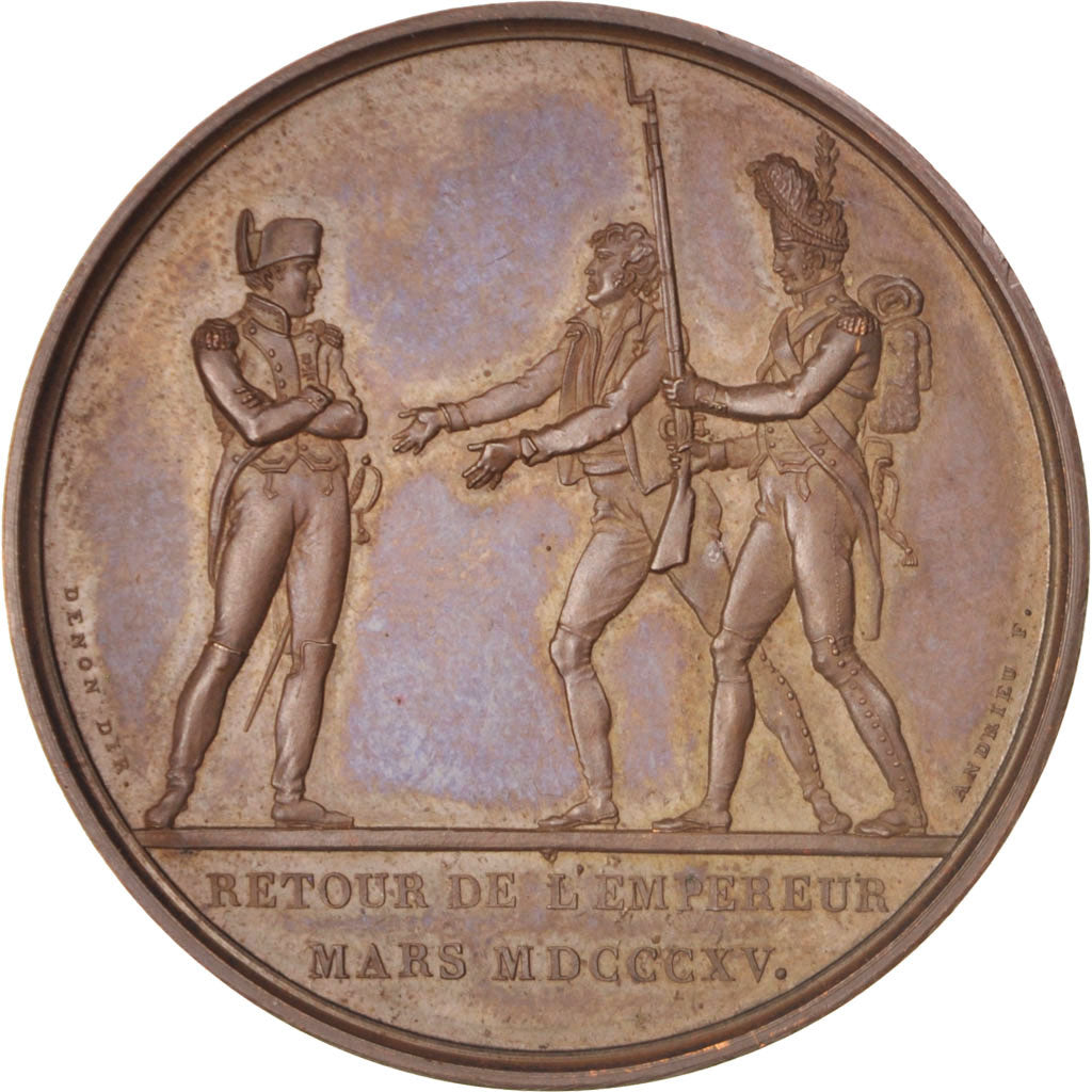 France, Medal, Napoléon Ier, Retour de l'Empereur, History, 1815, Denon, SUP