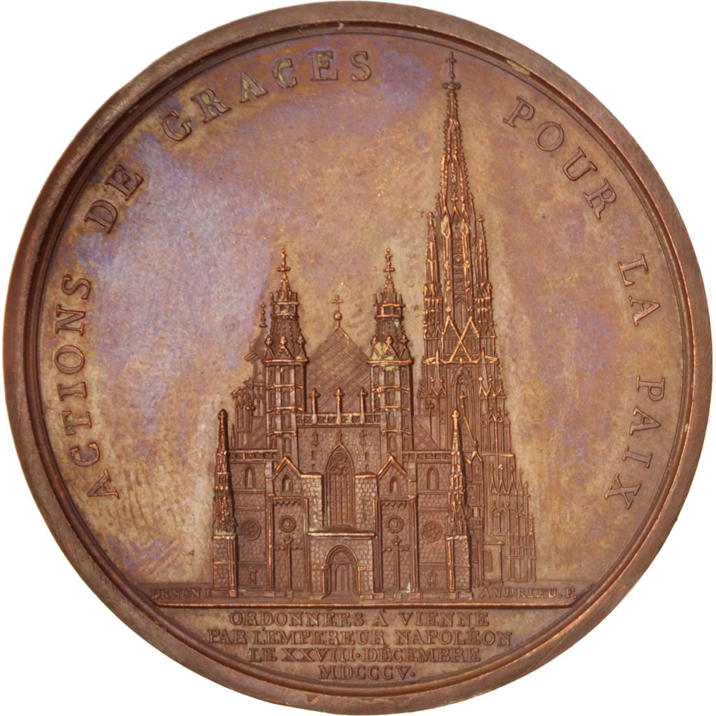 Francia, Medal, Napoléon Ier, Te Deum dans la cathédrale de Vienne, History