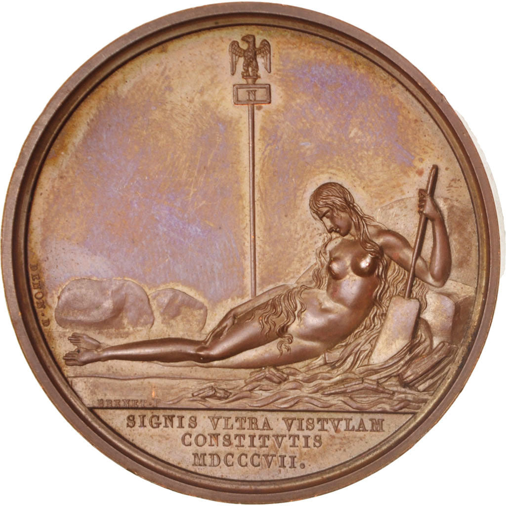 France, Medal, Napoléon Ier, l'Armée traverse la Vistule, History, 1807