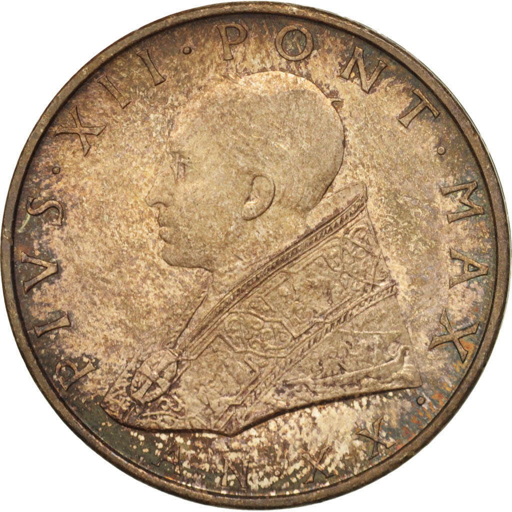 VATICAN CITY, Pius XII, 500 Lire, 1958, Roma, MS(65-70), Silver, KM:56