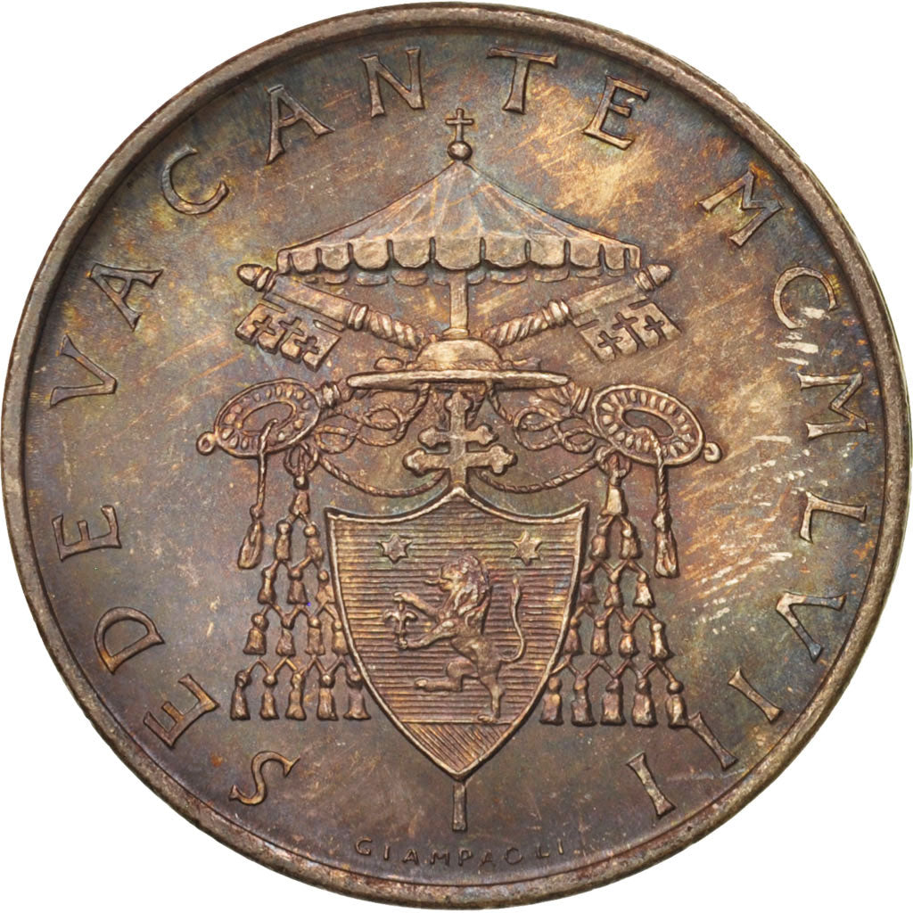 CITTÀ DEL VATICANO, Sede Vacante, 500 Lire, 1958, Roma, FDC, Argento, KM:57