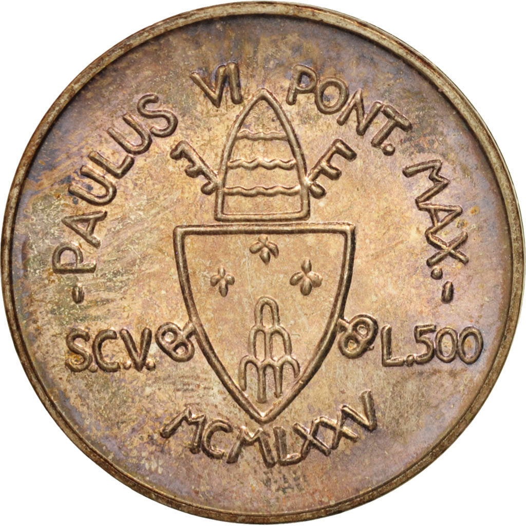 Coin, VATICAN CITY, Paul VI, 500 Lire, 1975, Roma, MS(65-70), Silver, KM:131