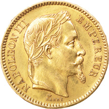 FRANCE, Napoléon III, 20 Francs, 1864, Paris, KM #801.1, AU(55-58), Gold, Gadour