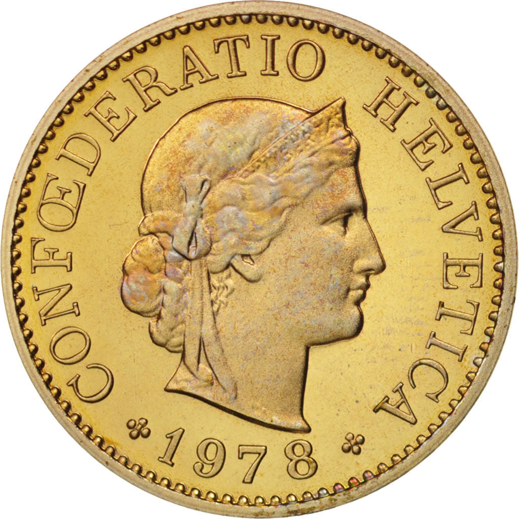 Coin, Switzerland, 5 Rappen, 1978, Bern, MS(65-70), Copper-nickel, KM:26