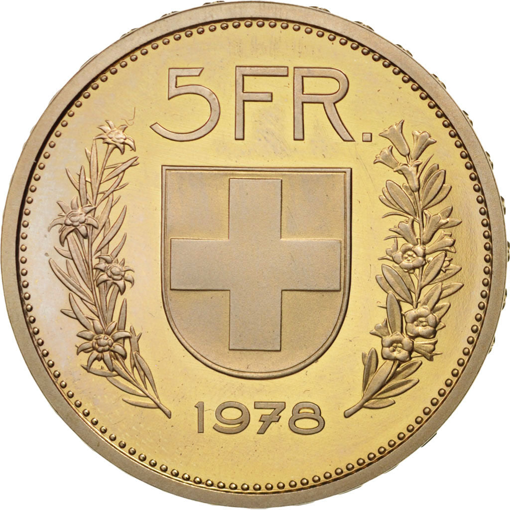 Switzerland, 5 Francs, 1978, Bern, MS(65-70), Copper-nickel, KM:40a.1
