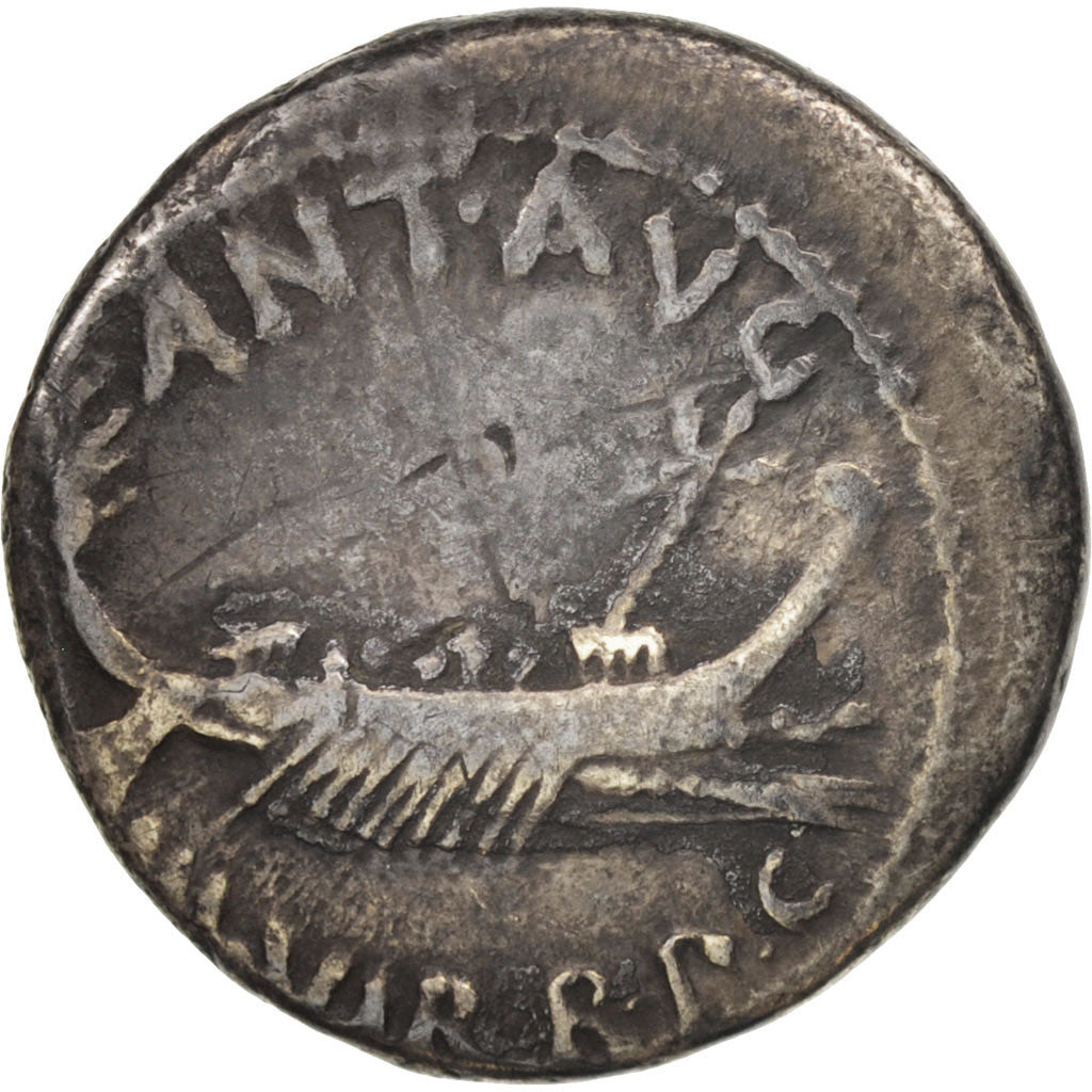 Moneta, Marcus Antonius, Denarius, 32-31, Roma, MB+, Argento, Crawford:544/23