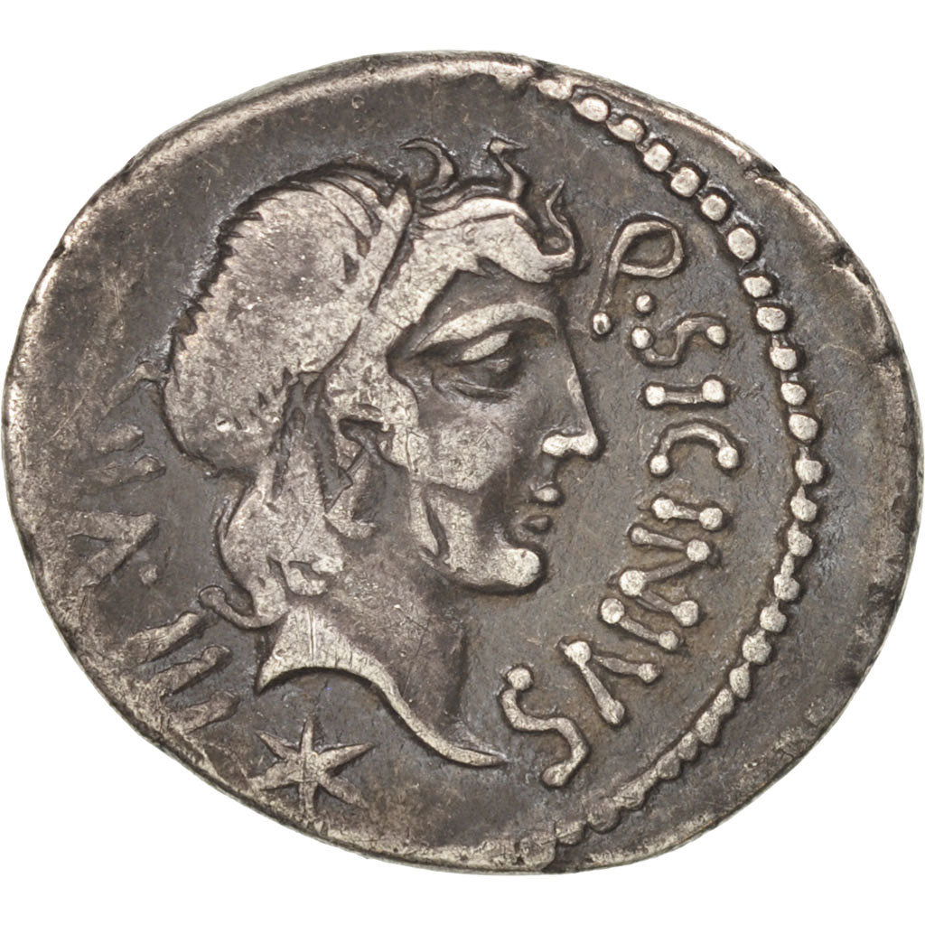 Coin, Sicinia, Denarius, 49 BC, Roma, EF(40-45), Silver, Crawford:444/1b