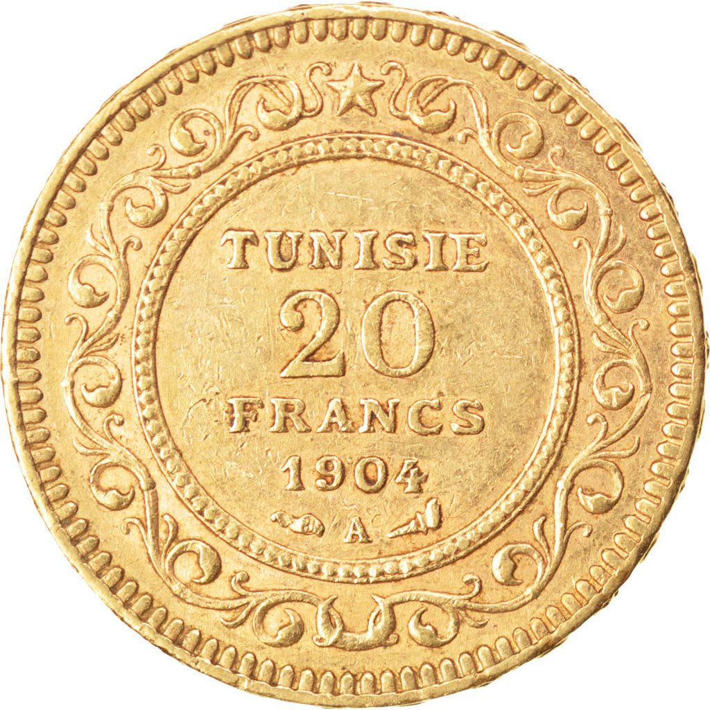 Tunisie, Protectorat français, 20 Francs or 1904 A (Paris), KM 234