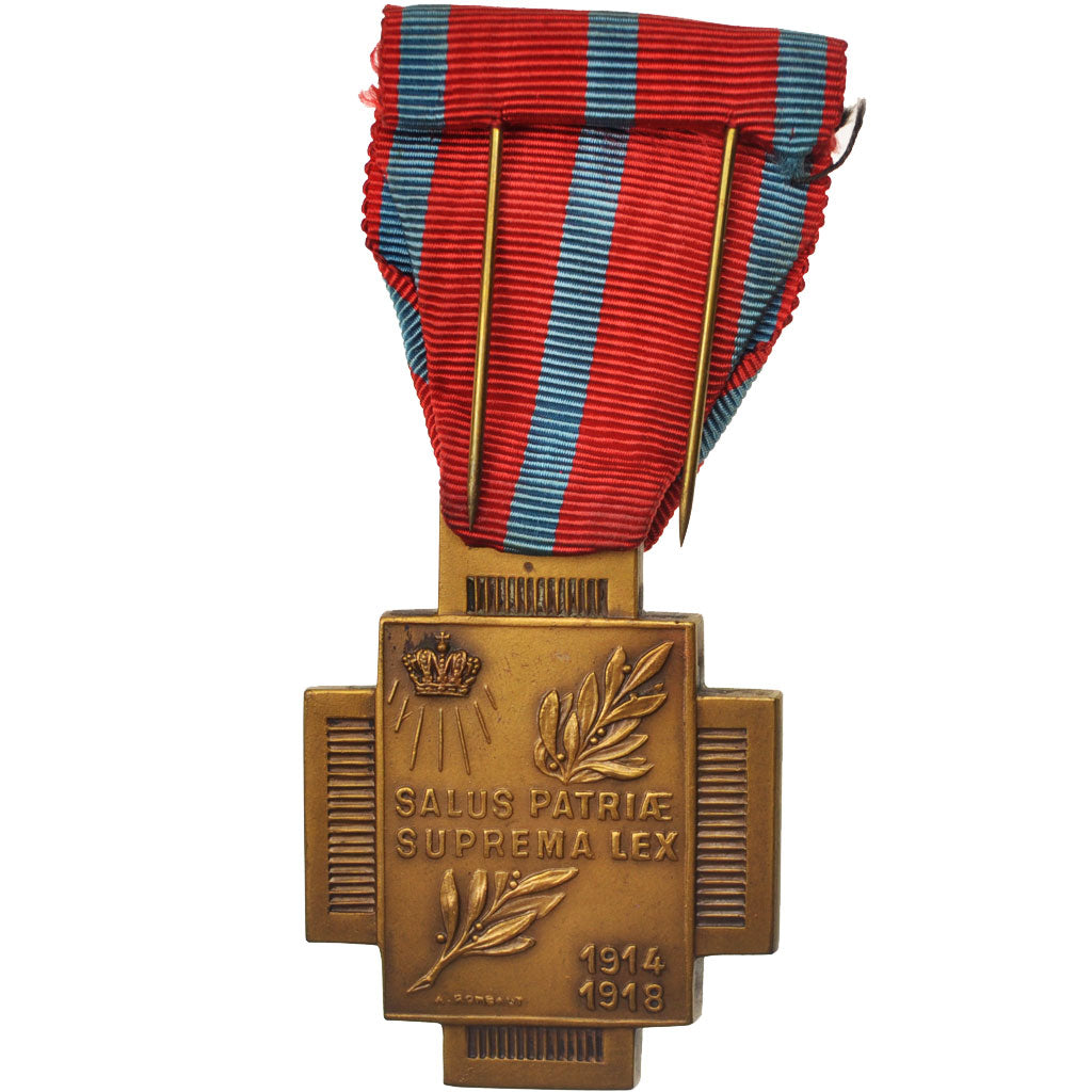 Belgium, Fire Cross 1914-18, Medal, 1914-1918, Excellent Quality, Bronze