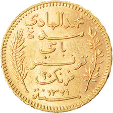 TUNISIA, 20 Francs, 1903, Paris, KM #234, AU(55-58), Gold, 6.45