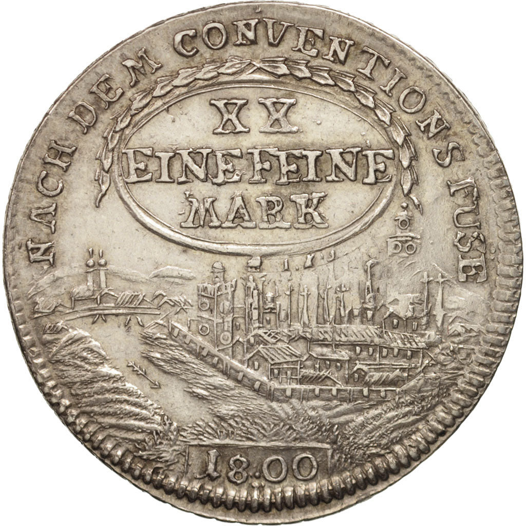 German States, BAMBERG, Christoph Franz, 1/2 Thaler, 1800, Bamberg, AU(50-53)