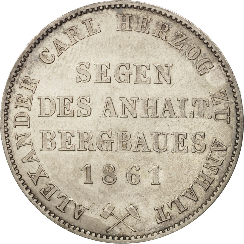 Moneta, Stati tedeschi, ANHALT-BERNBURG, Alexander Carl, Thaler, 1861, Berlin