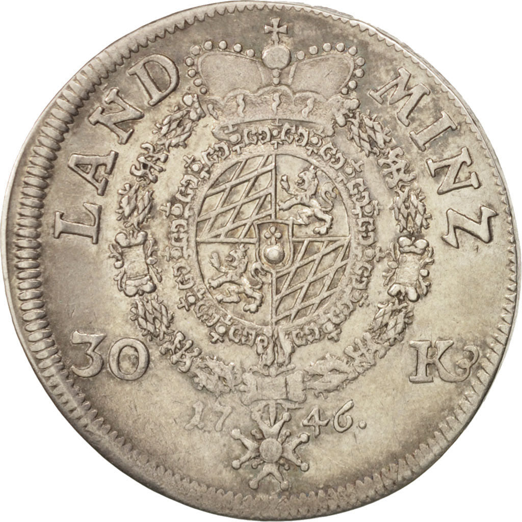 Moneta, Stati tedeschi, BAVARIA, Maximilian III, Josef, 30 Kreuzer, 1/2 Gulden