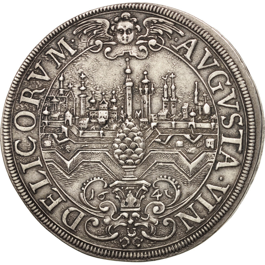 German States, AUGSBURG, Thaler, 1641, Augsburg, AU(50-53), Silver, KM:77