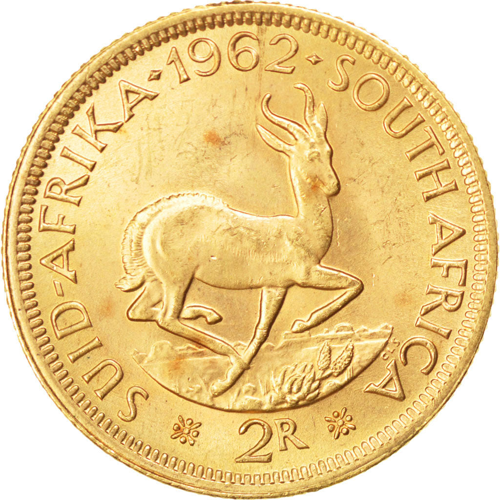 SOUTH AFRICA, 2 Rand, 1962, KM #64, MS(63), Gold, 7.98