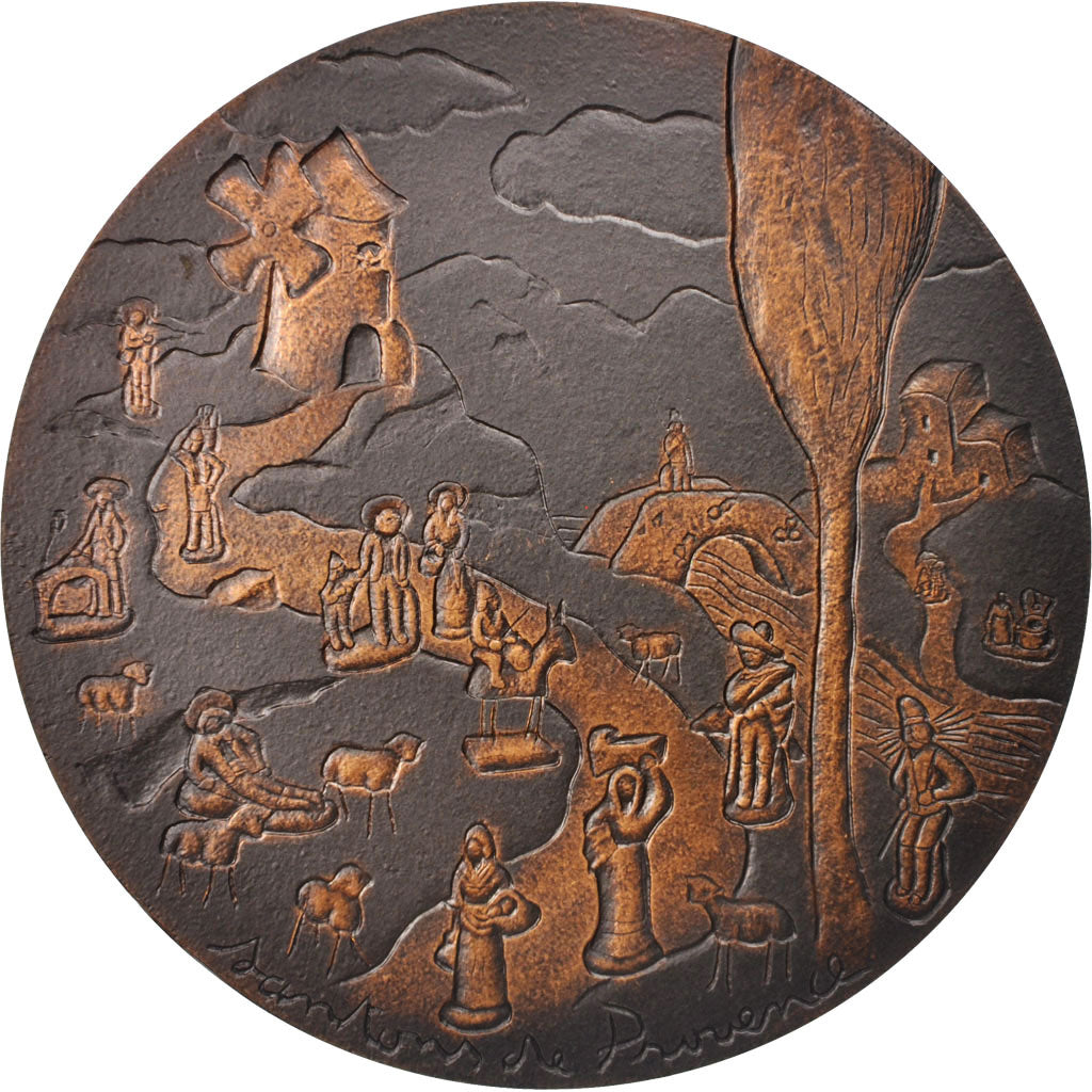 France, Medal, Santons de Provence, Religions & beliefs, 1986, Doumas