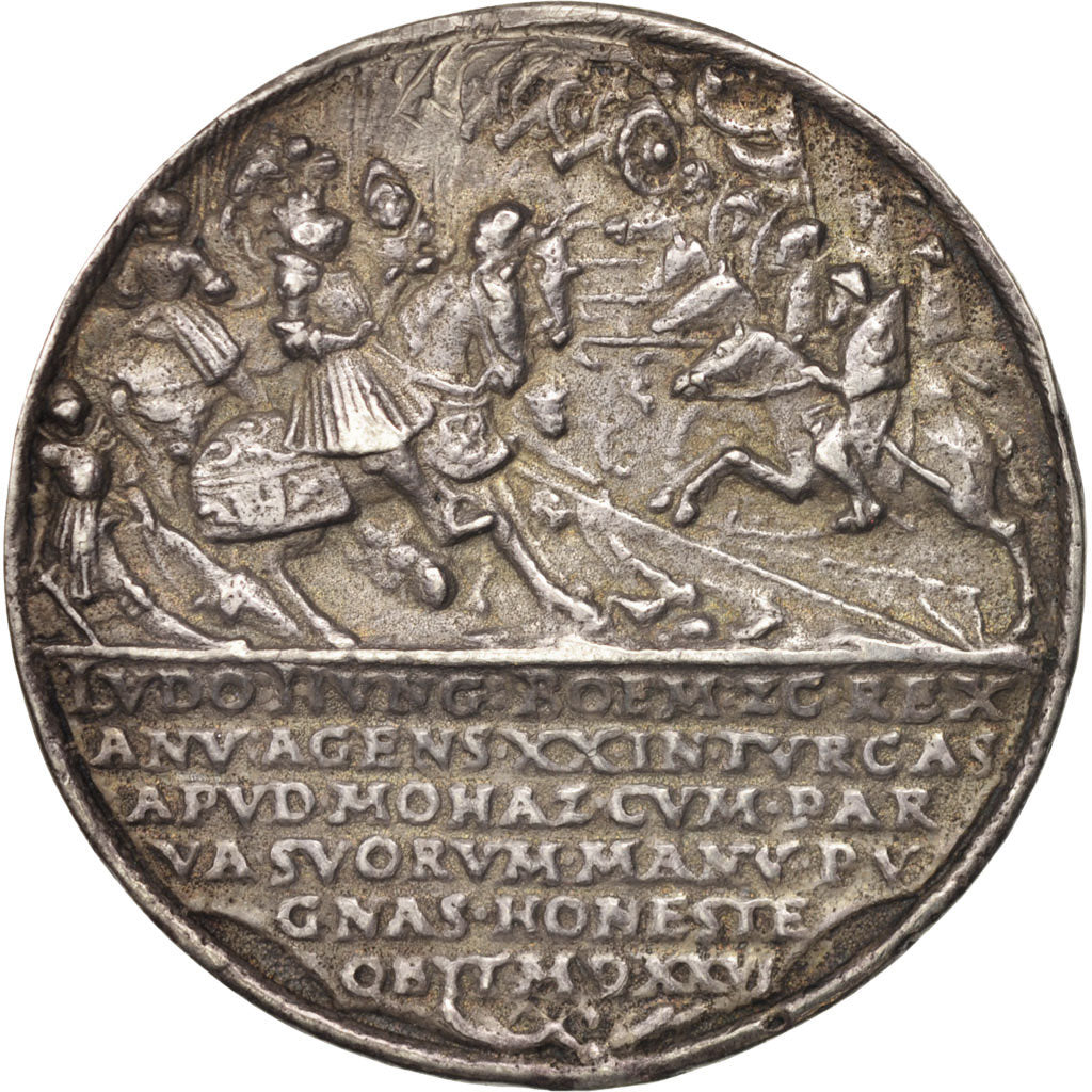 Allemagne, Medal, Ludwig II, Battle of Mohacs, History, 1526, TB, Argent