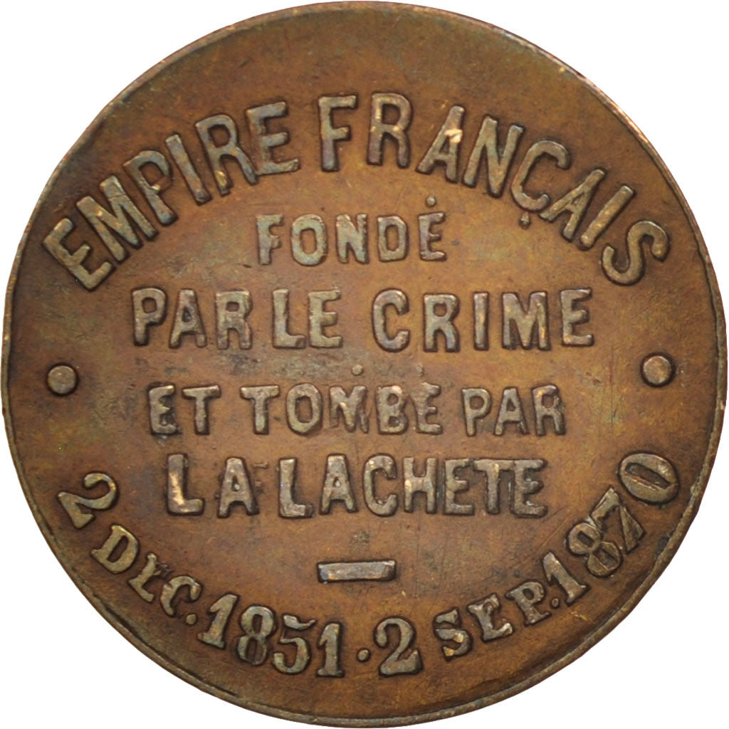 France, Medal, Napoléon le petit, History, 1870, AU(50-53), Bronze