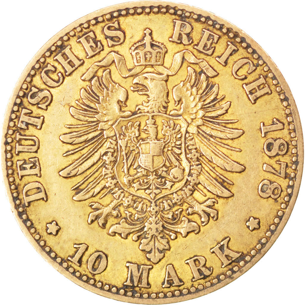 German States, 10 Mark, Berlin, KM #504, EF(40-45), Gold, 3.94