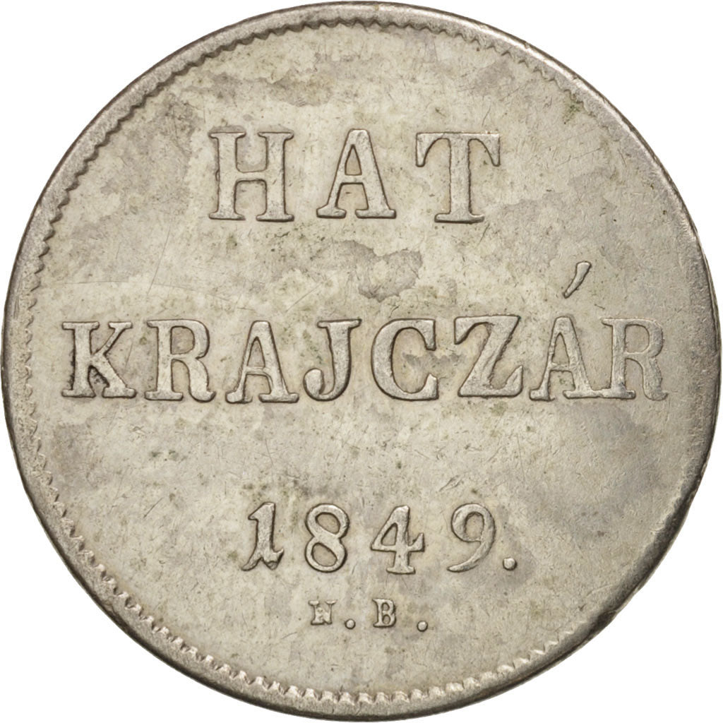 Munten, Hongarije, Franz Joseph I, Hat (6) Krajczar, 1849, Nagybanya, PR