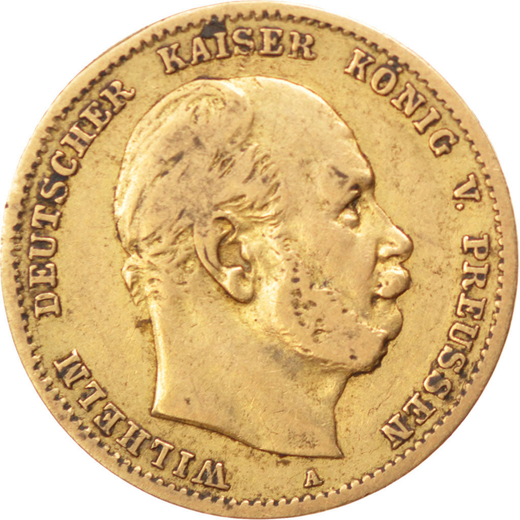 Stati tedeschi, PRUSSIA, Wilhelm I, 10 Mark, 1873, Berlin, BB, Oro, KM:502