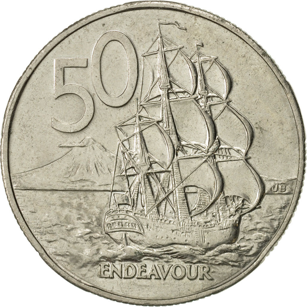 Coin, New Zealand, Elizabeth II, 50 Cents, 1987, AU(50-53), Copper-nickel, KM:63