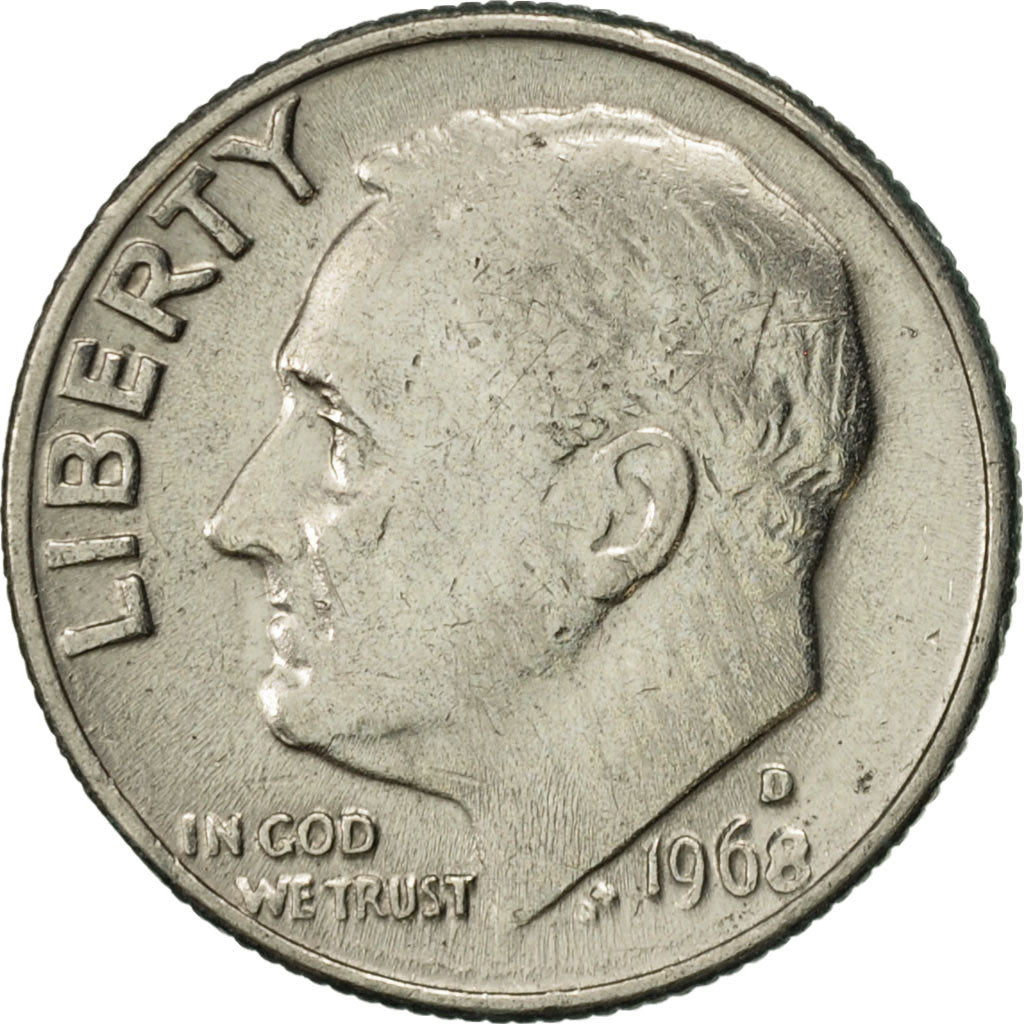Moneda, Estados Unidos, Roosevelt Dime, Dime, 1968, U.S. Mint, Denver, EBC