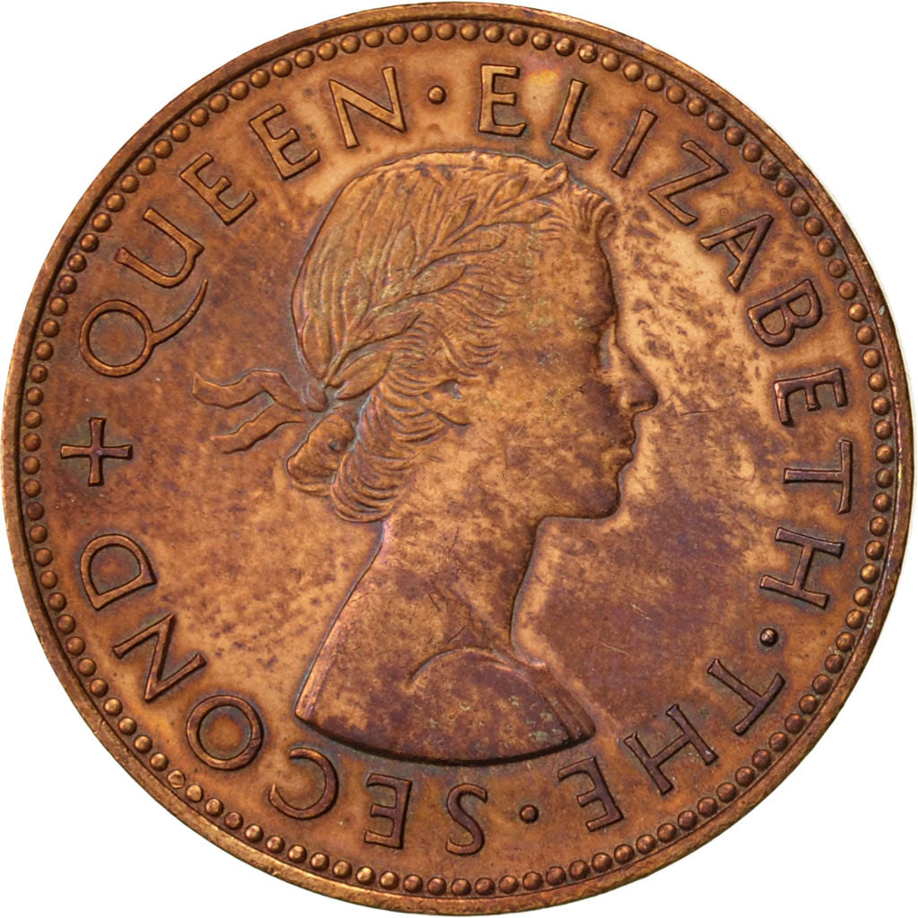 Moneta, Nuova Zelanda, Elizabeth II, 1/2 Penny, 1963, BB, Bronzo, KM:23.2