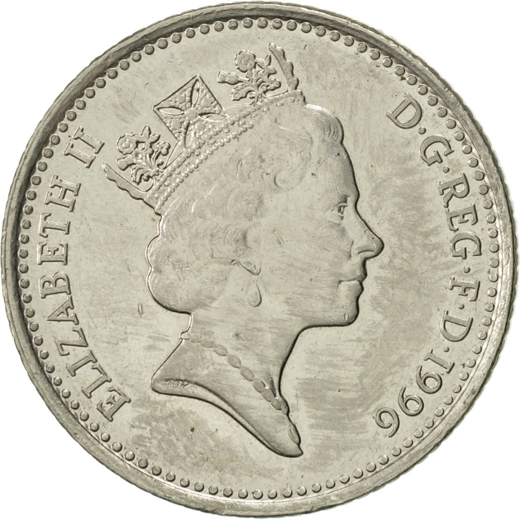 Coin, Great Britain, Elizabeth II, 10 Pence, 1996, AU(55-58), Copper-nickel
